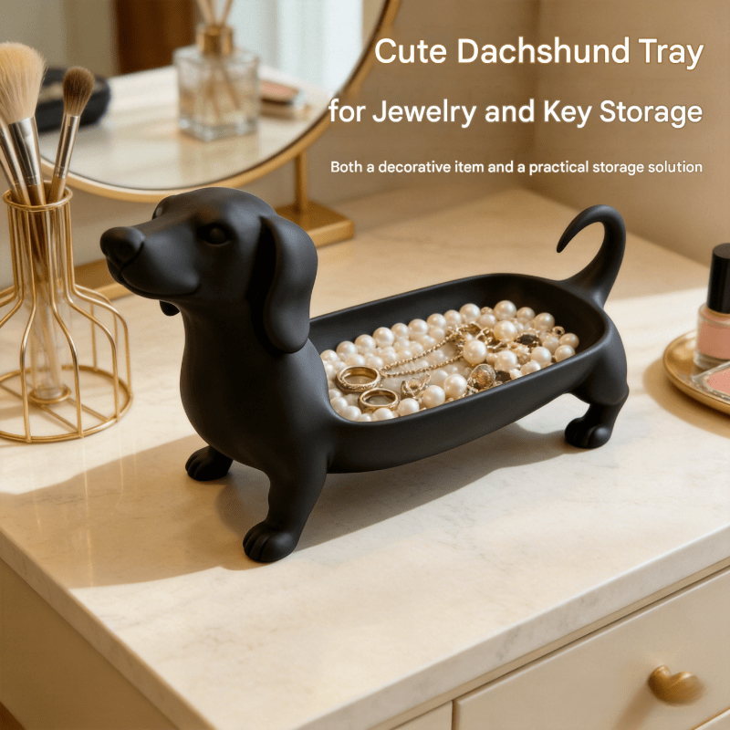 Jewelry Like Watches - Minimalist Dachshund Jewelry Tray - Dresser