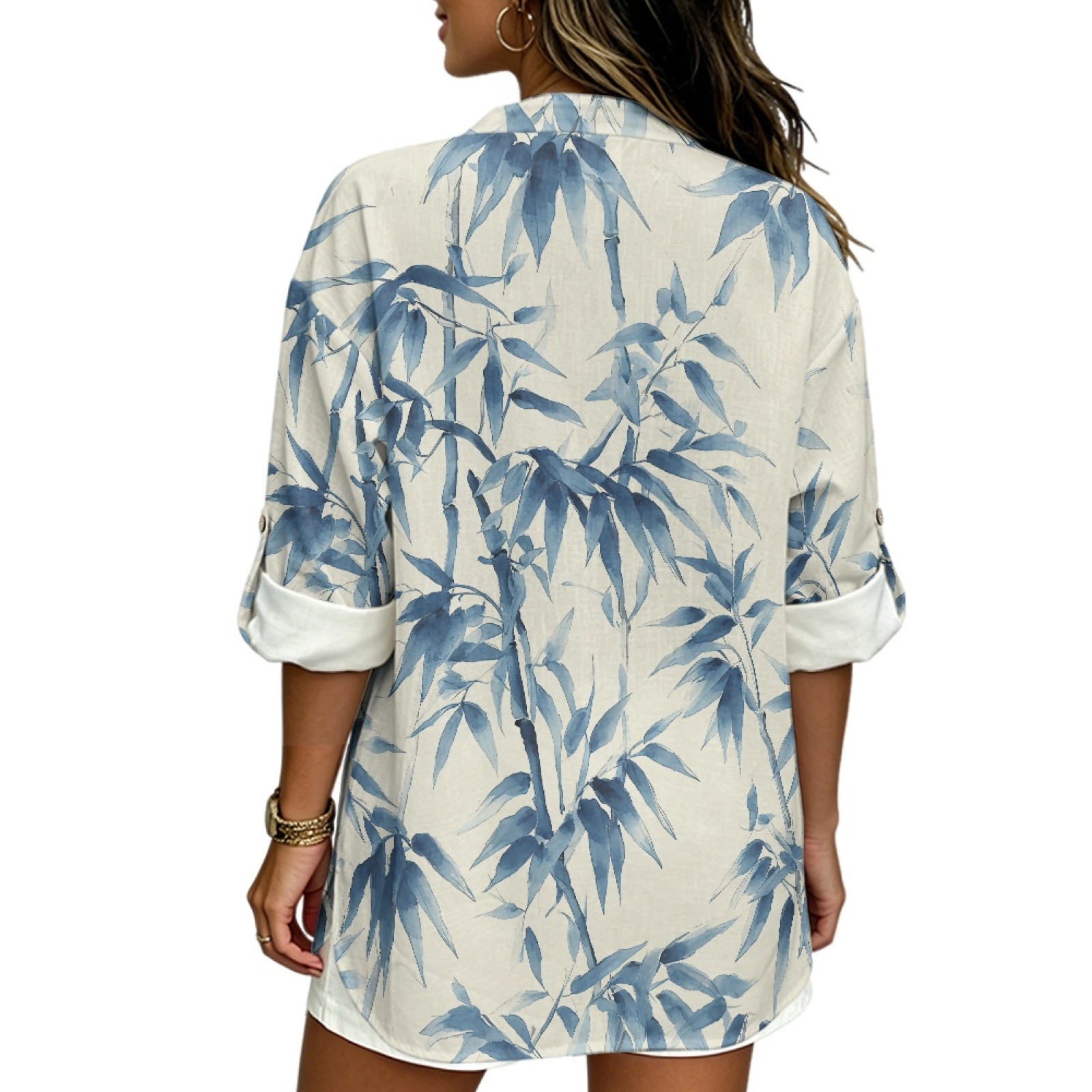 S&S Watches & Jewelry Ho Chi Minh - PENSTROLL Blue Leaf Print Linen Like