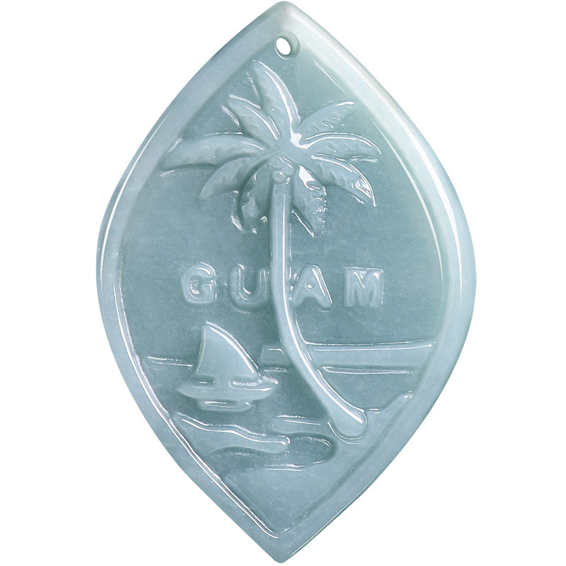 Pacific Jewelry & Watches Los Angeles - Myanmar Jadeite Pacific Pendant Necklace Carved