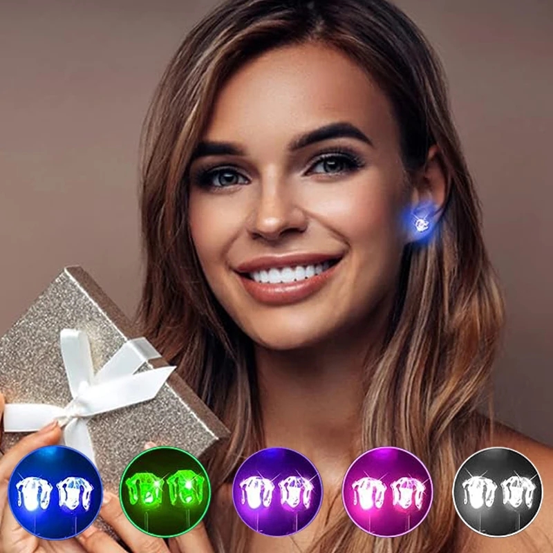 1 Pair Led Light Up Ear Stud B - Diamond Stud Earrings ulasan dan harga
