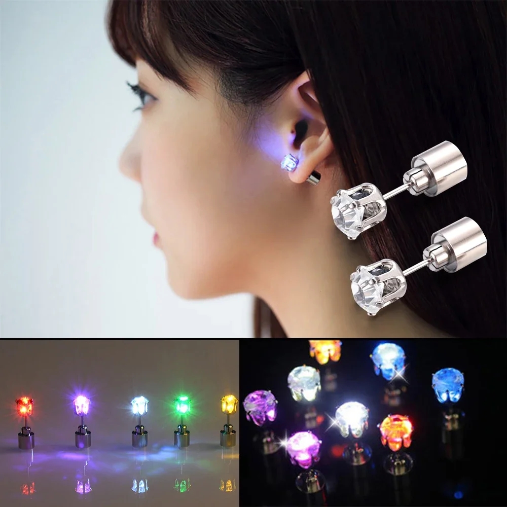 1 Pair Led Light Up Ear Stud B - Diamond Stud Earrings ulasan dan harga