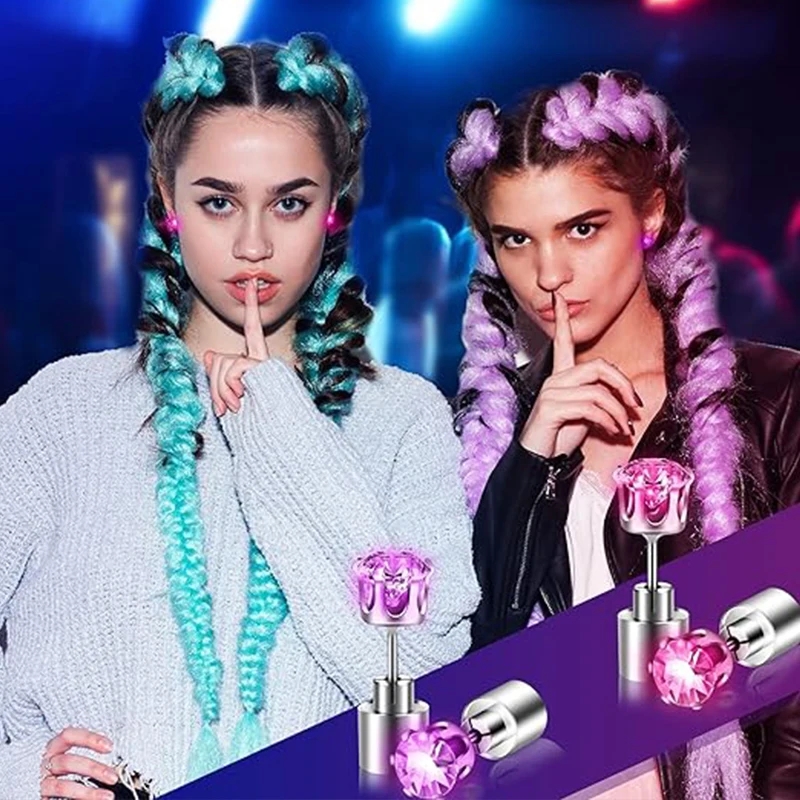 1 Pair Led Light Up Ear Stud B - Diamond Stud Earrings ulasan dan harga
