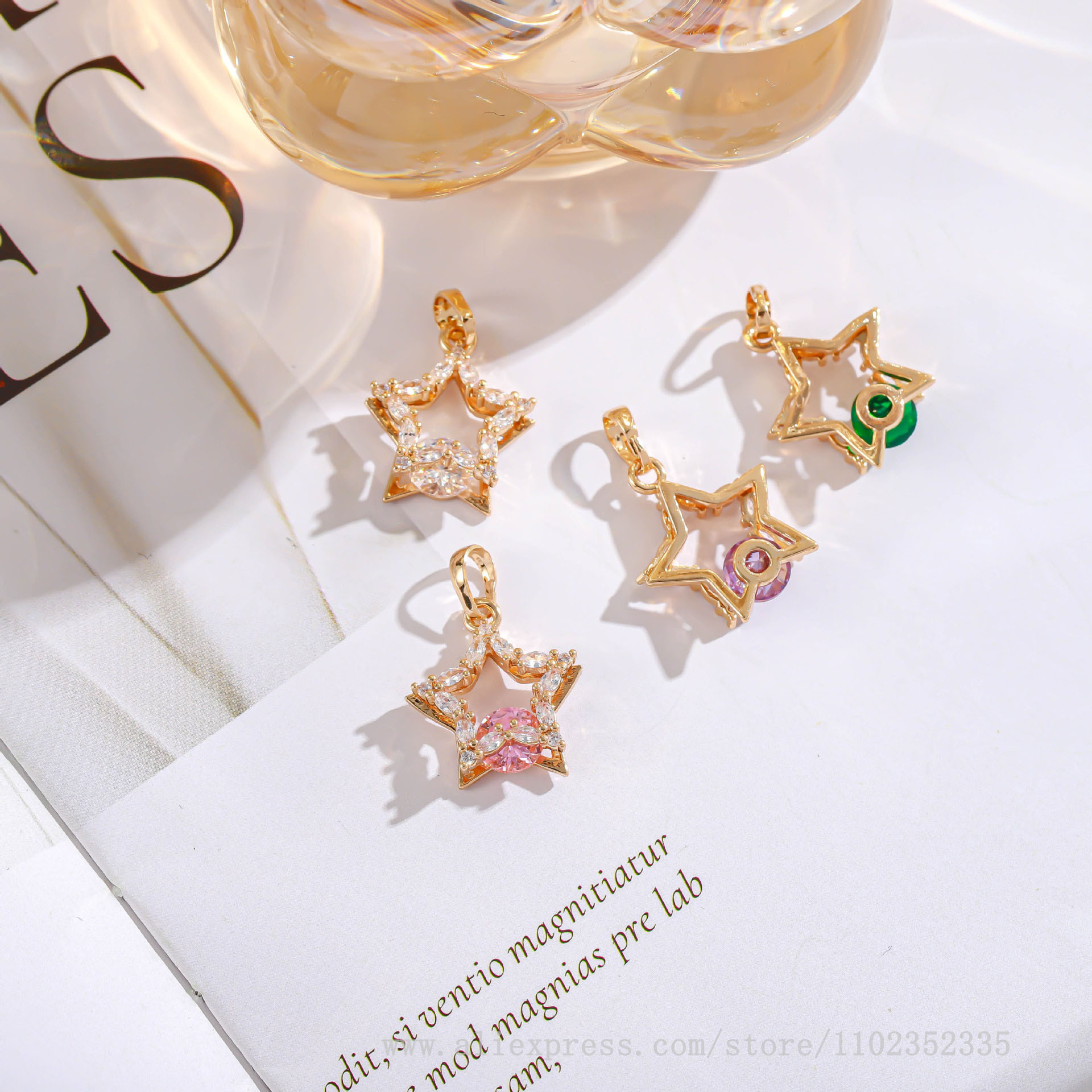 10pcs/ Bag   New fashion diamo - Diamond Stud Earrings ulasan dan harga