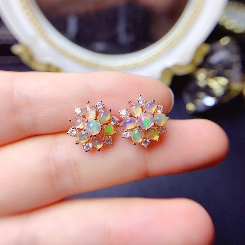 925 Sterling Silver Earring Fl - Opal Earrings Dangle ulasan dan harga