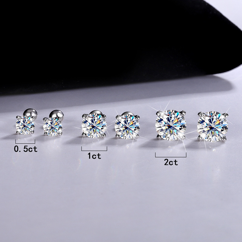 1/2 Carat Moissanite Stud Earr - Diamond Stud Earrings ulasan dan harga