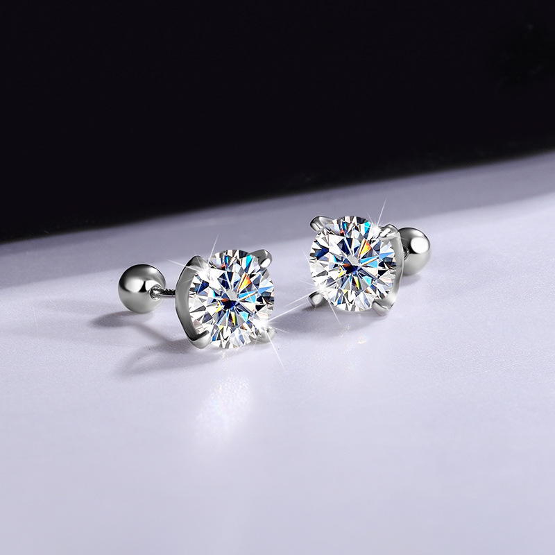 1/2 Carat Moissanite Stud Earr - Diamond Stud Earrings ulasan dan harga