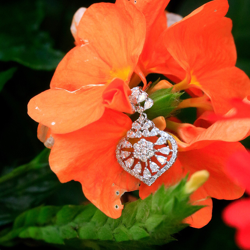 Aazuo 18K Solid White Gold Rea - Diamond Stud Earrings ulasan dan harga
