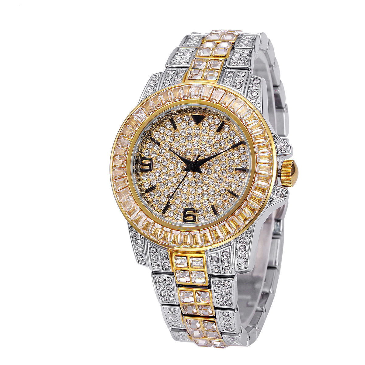 Luxury Full Stone Quartz Watch - Jewelry Watches For Men ulasan dan harga