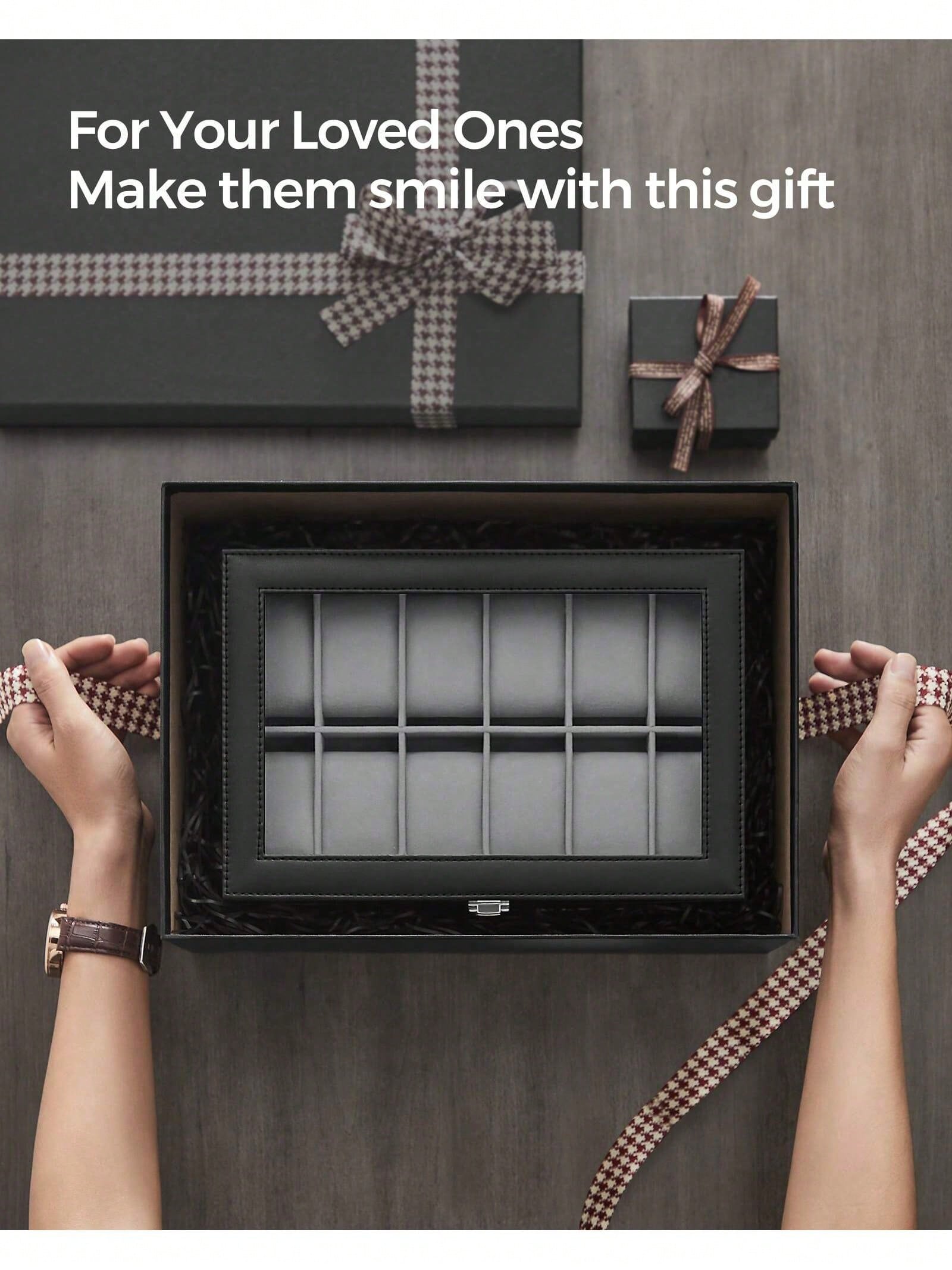 12-Slot Lockable Watch Box wit - Jewelry Like Watches ulasan dan harga