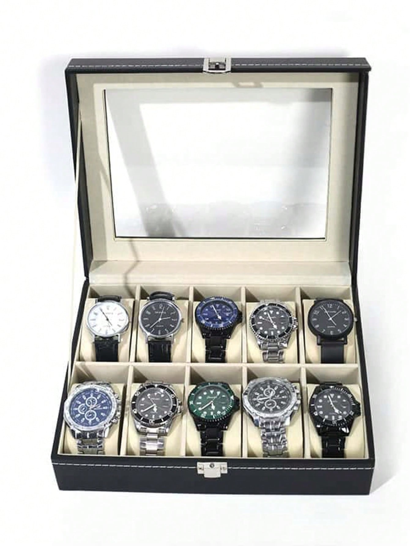 Leather Watch Box with Lock, L - Jewelry Like Watches ulasan dan harga