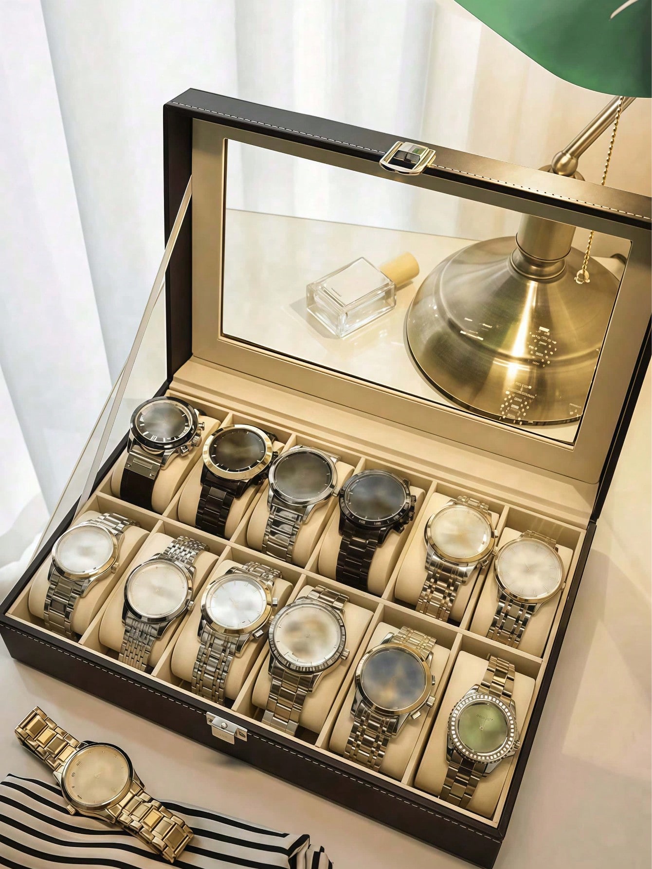 Leather Watch Box with Lock, L - Jewelry Like Watches ulasan dan harga