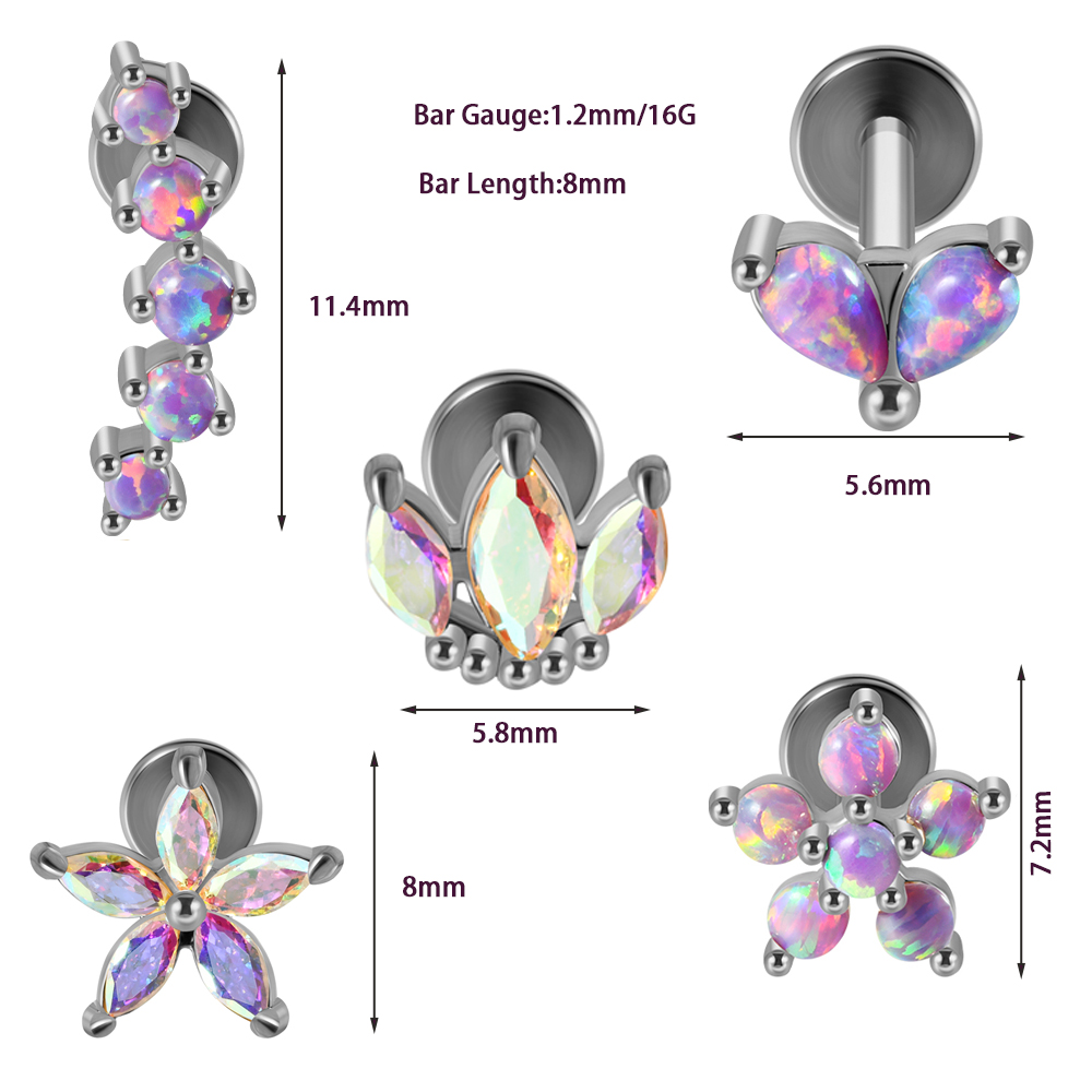 1PC Stainless Steel Opal Flowe - Opal Earrings Dangle ulasan dan harga