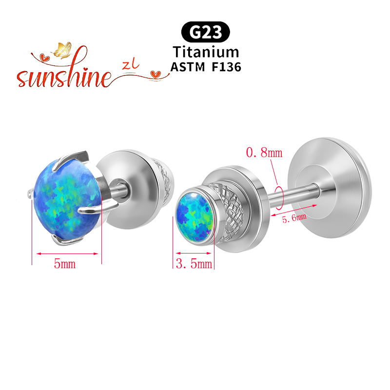 2PCS ASTM F136 Titanium Opal M - Opal Earrings Dangle ulasan dan harga