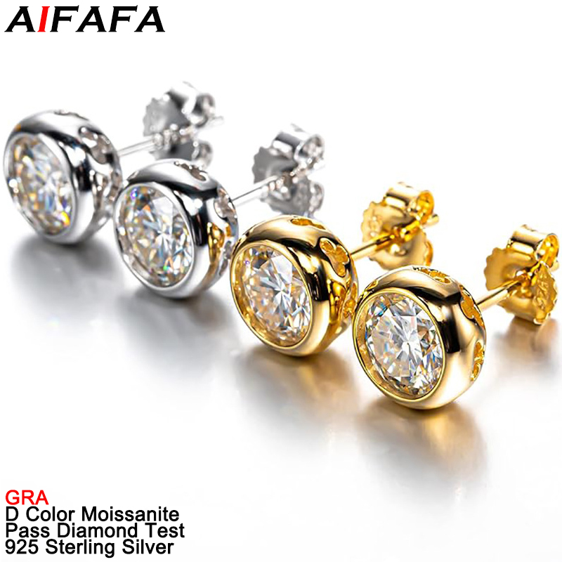 Real D Color Moissanite Diamon - Diamond Stud Earrings ulasan dan harga