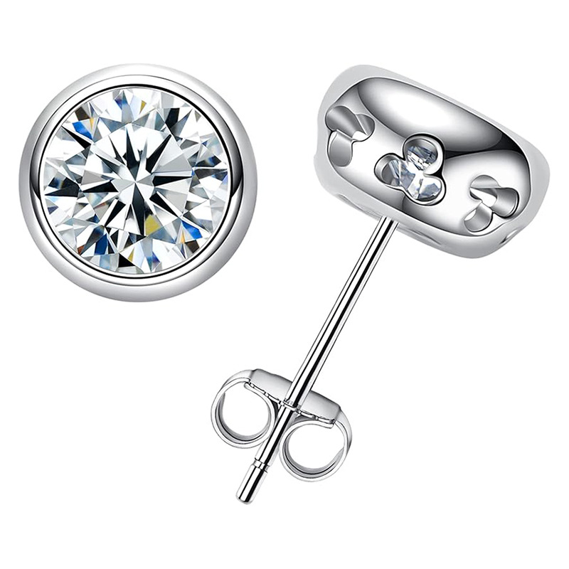 Real D Color Moissanite Diamon - Diamond Stud Earrings ulasan dan harga