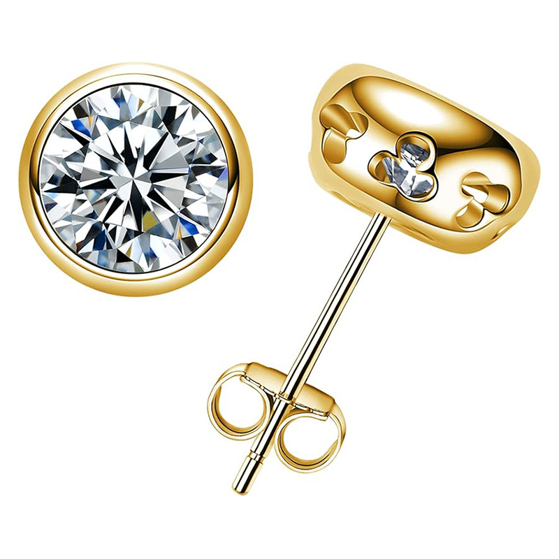 Real D Color Moissanite Diamon - Diamond Stud Earrings ulasan dan harga