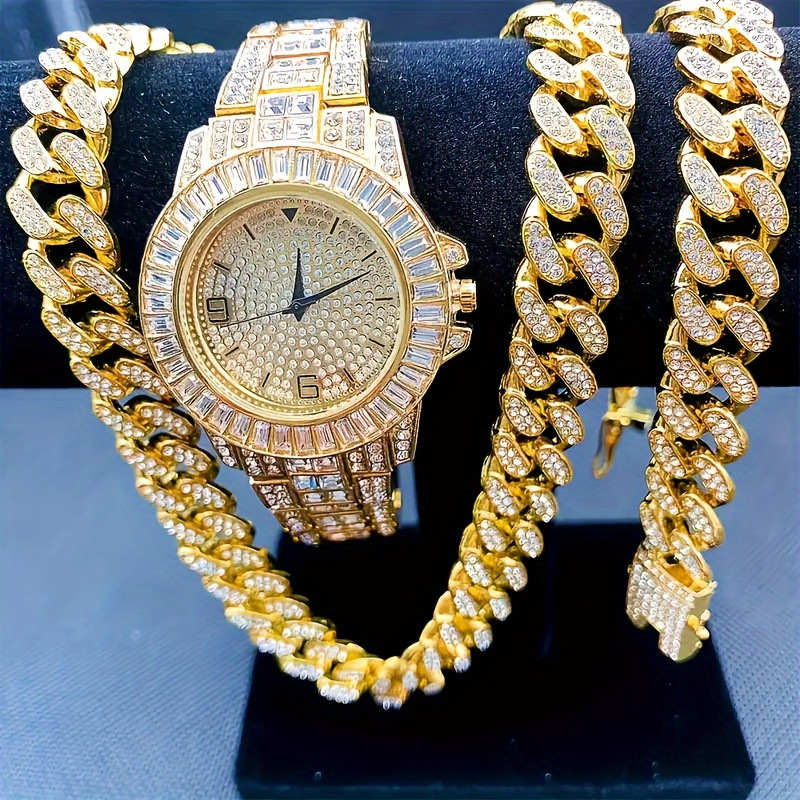 Men's Bling Jewelry Set: Gold  - Jewelry Like Watches ulasan dan harga