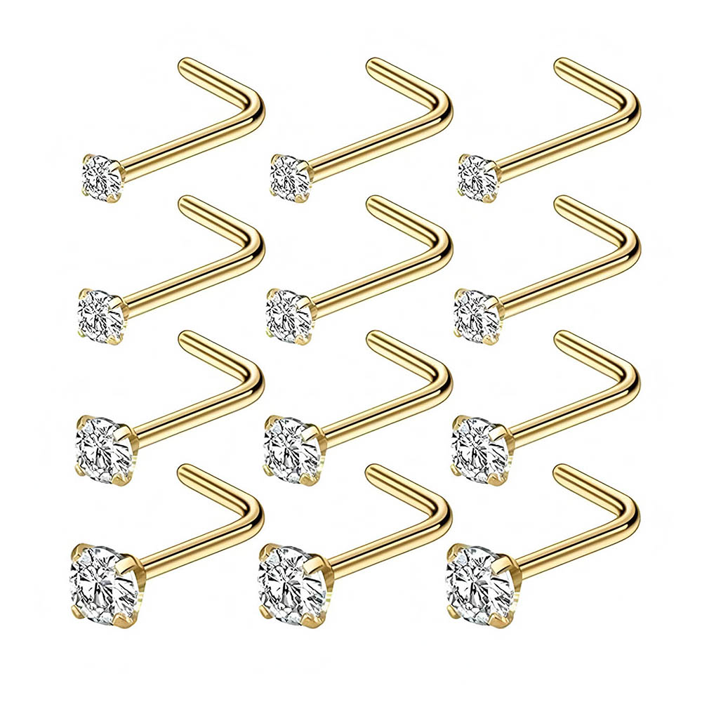 12-Piece Full Set 316L Hypoall - Diamond Stud Earrings ulasan dan harga