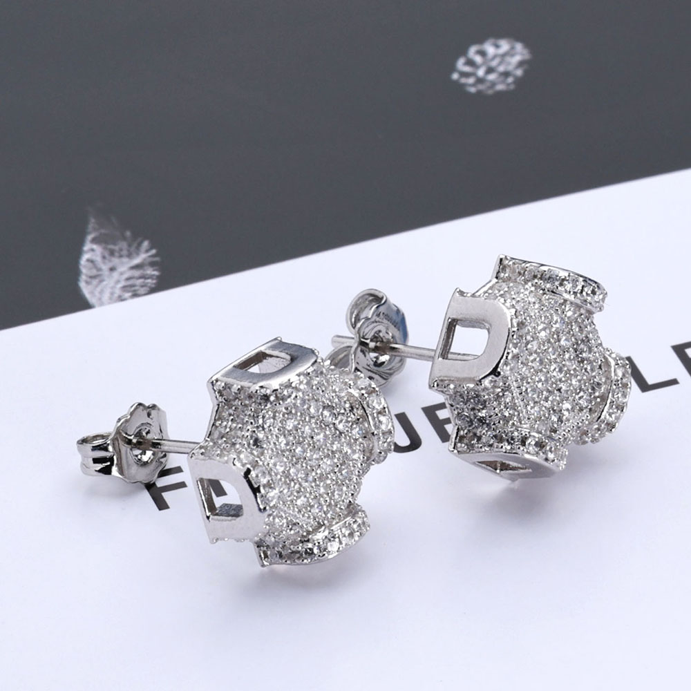 ESKEEM Fine Jewelry 12mm Iced  - Diamond Stud Earrings ulasan dan harga