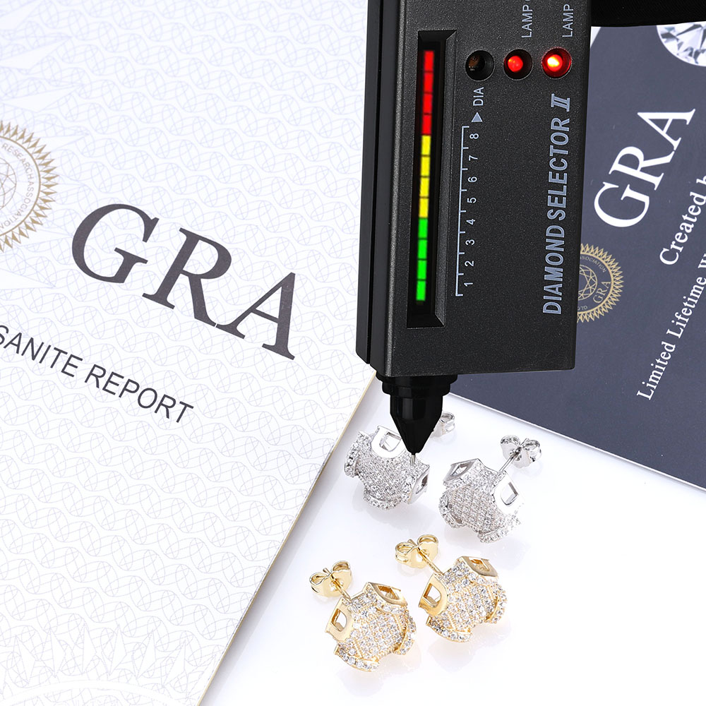 ESKEEM Fine Jewelry 12mm Iced  - Diamond Stud Earrings ulasan dan harga