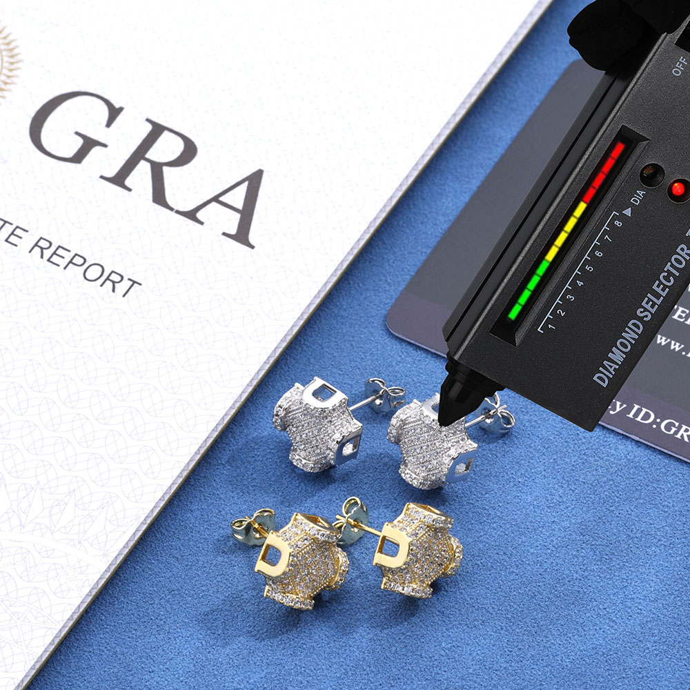 ESKEEM Fine Jewelry 12mm Iced  - Diamond Stud Earrings ulasan dan harga